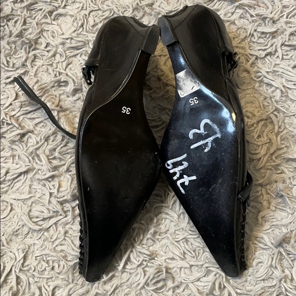 Genuine Leather black point wedge heel - Picture 4 of 4